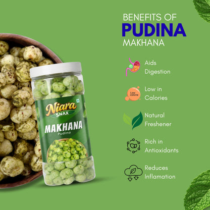 Pudina Flavoured Makhana (Fox Nuts) | Roasted Healthy Snack