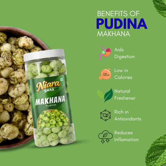 Pudina Flavoured Makhana (Fox Nuts) | Roasted Healthy Snack