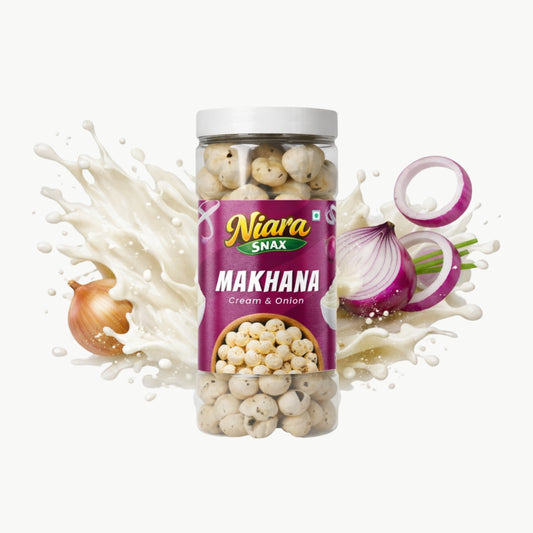 Cream & Onion Makhana (Fox Nuts) | Roasted Healthy Snack